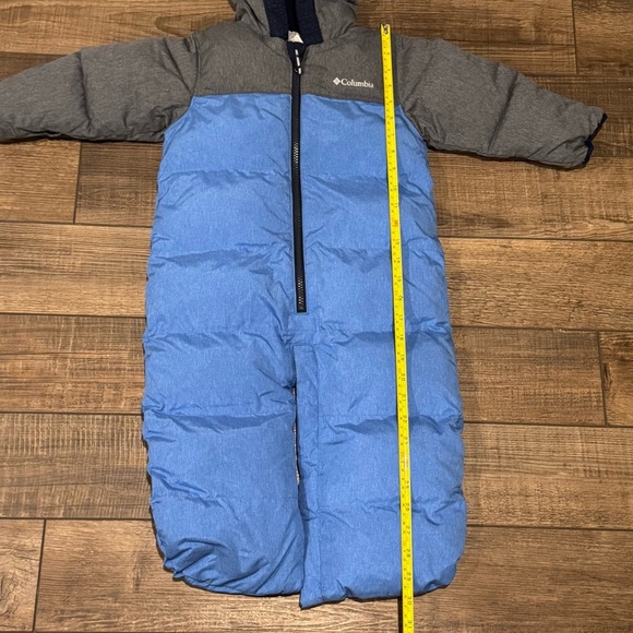 Columbia Baby Insulated Bunting Snowsuit Convertible Blue Gray Hood 18-24 Months - Picture 12 of 12